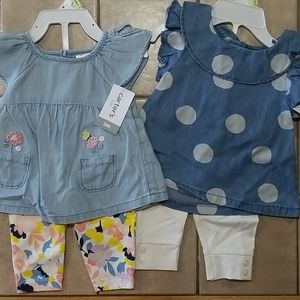 Baby girl size 3M Carters outfits